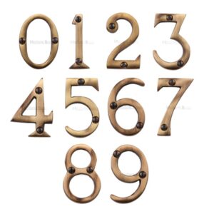 Heritage Brass 0-9 Screw Fixing Numerals (51Mm - 2"), Antique Brass