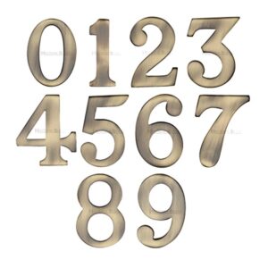 Heritage Brass 0-9 Self Adhesive Numerals (51Mm - 2"), Antique Brass