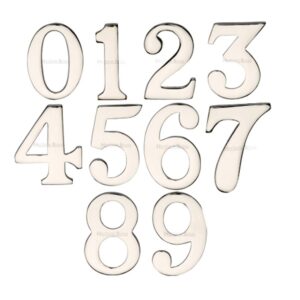 Heritage Brass 0-9 Self Adhesive Numerals (51Mm - 2"), Polished Nickel