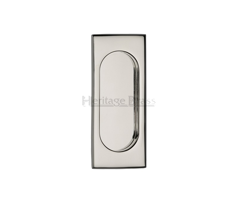 Heritage Brass Flush Pull Handle (105Mm), Polished Nickel