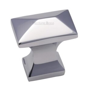 Heritage Brass Anvil Design Pyramid Cabinet Knob, Polished Chrome