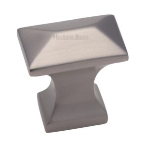 Heritage Brass Anvil Design Pyramid Cabinet Knob, Satin Nickel