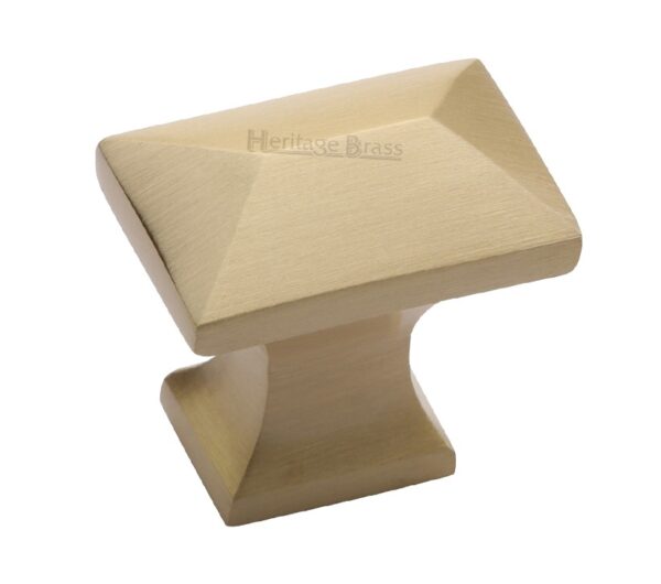 Heritage Brass Anvil Design Pyramid Cabinet Knob, Satin Brass