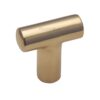 Heritage Brass T-Shaped Cabinet Knob, Polished Brass