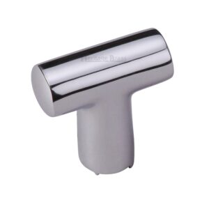 Heritage Brass T-Shaped Cabinet Knob, Polished Chrome