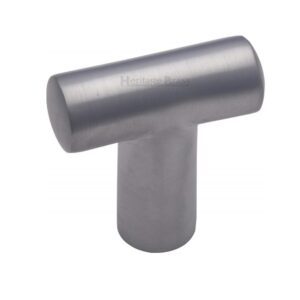 Heritage Brass T-Shaped Cabinet Knob, Satin Chrome