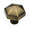 Heritage Brass Octagonal Cabinet Knob, Antique Brass