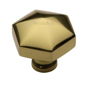 Heritage Brass Octagonal Cabinet Knob, Polished Brass