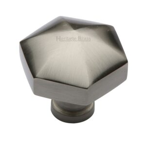 Heritage Brass Octagonal Cabinet Knob, Satin Nickel