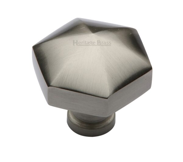 Heritage Brass Octagonal Cabinet Knob, Satin Nickel