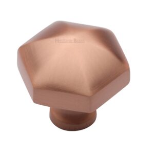 Heritage Brass Octagonal Cabinet Knob, Satin Rose Gold