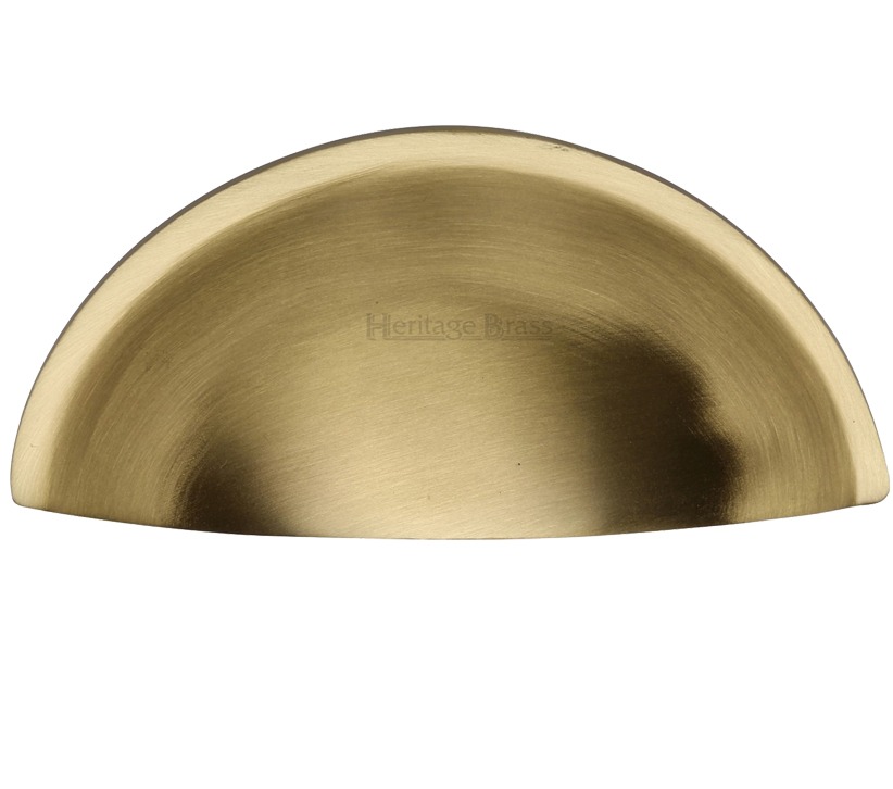 Heritage Brass Cabinet Drawer Pull Handle (57Mm C/C), Satin Brass