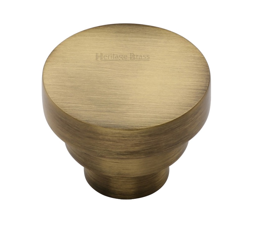 Heritage Brass Round Stepped Cabinet Knob (32Mm Or 38Mm), Antique Brass