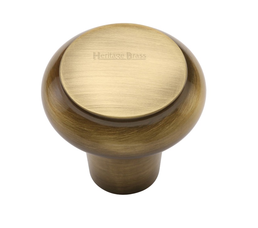 Heritage Brass Edge Design Round Cabinet Knob (32Mm Or 38Mm), Antique Brass