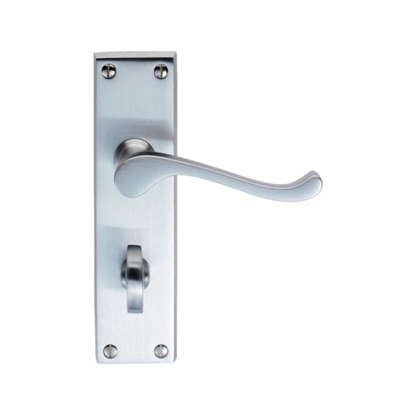 Carlisle Brass CBS54WCSC Victorian Scroll Lever On Backplate - Bathroom 57mm C/C 155mm x 40mm Satin Chrome