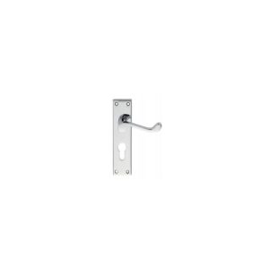 Carlisle Brass CBS54YCP Victorian Scroll Lever On Backplate - Lock Euro Profile 47.5mm C/C (Contract Range) 155mm x 40mm Polished Chrome