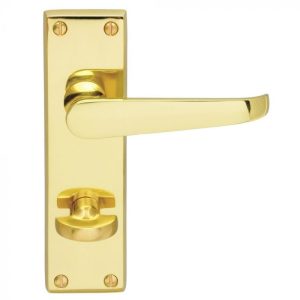 Carlisle Brass CBV30WC Victorian Flat Lever On Backplate - Bathroom 57mm C/C (Contract Range) 155mm x 40mm Polished Brass