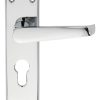 Carlisle Brass CBV30YCP Victorian Flat Lever On Backplate - Lock Euro Profile 47.5mm C/C (Contract Range) 155mm x 40mm Polished Chrome