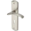 Heritage Brass Centaur Satin Nickel Door Handles (Sold In Pairs)