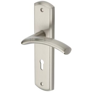 Heritage Brass Centaur Satin Nickel Door Handles (Sold In Pairs)