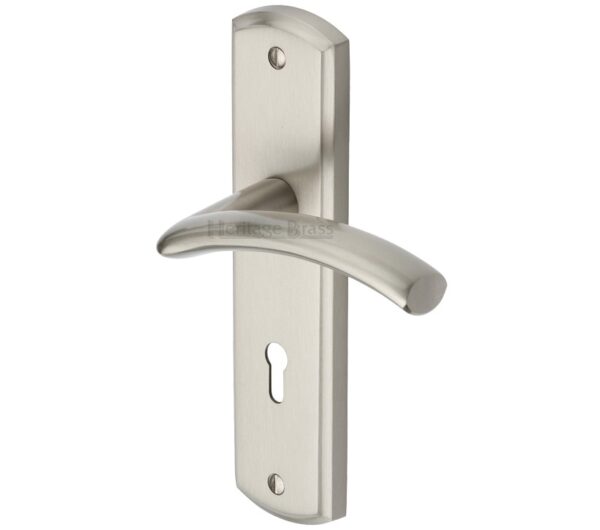 Heritage Brass Centaur Satin Nickel Door Handles (Sold In Pairs)