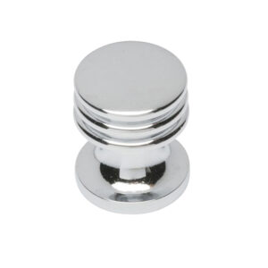 Fingertip Ringed Cupboard Knob, Polished Chrome