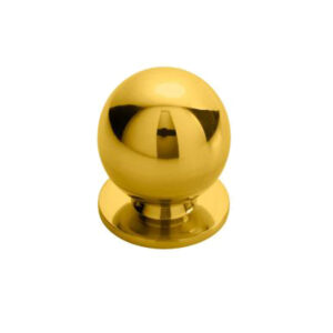 Fingertip Ball Cupboard Knob, Polished Brass