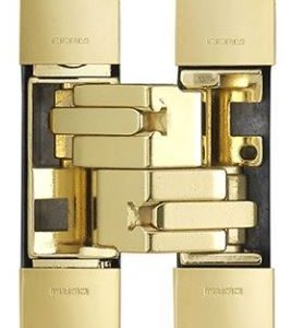 Eurospec CI001131OTT00 1131 Stars 3D Concealed Hinge 160 X 32mm Brass Plated-Pozi Screws Not Supplied 160mm x 32mm Brass Plated