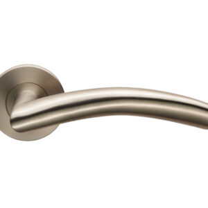 Eurospec Metro Door Handles On Slim Fit 6Mm Rose - Grade 304 Satin Stainless Steel