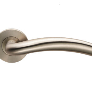 Eurospec Hallstat Door Handles On Slim Fit 6Mm Rose - Grade 304 Satin Stainless Steel