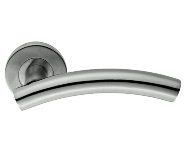 Eurospec Arched Stainless Steel Door Handles - Polished Or Satin Stainless Steel (Sold In Pairs)