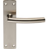 Eurospec Arched Stainless Steel Door Handles On Backplates, Satin Stainless Steel (Sold In Pairs)