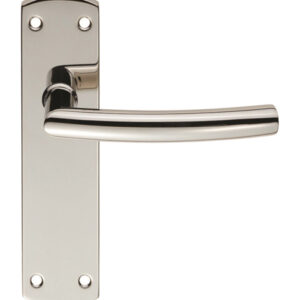 Eurospec Arched Stainless Steel Door Handles On Backplates, Polished Stainless Steel (Sold In Pairs)