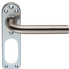 Eurospec Stainless Steel Straight Lever On Inner Backplate, Satin Stainless Steel (Sold In Pairs)