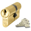 Eurospec Mp10 Euro Profile British Standard 10 Pin 'Offset' Double Cylinders, (Various Sizes) Polished Brass