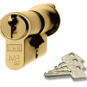 Eurospec Mp10 Euro Profile British Standard 10 Pin Cylinders And Turn, (Various Sizes) Polished Brass