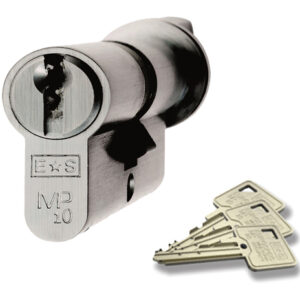 Eurospec Mp10 Euro Profile British Standard 10 Pin Cylinders And Turn, (Various Sizes) Satin Chrome