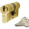 Eurospec Mpx6 Euro Profile British Standard 6 Pin Double Cylinders (Various Sizes), Polished Brass