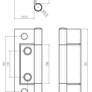 Cranked Hinge 9.5mm