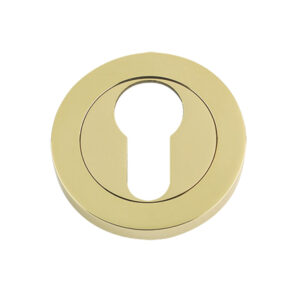 Zoo Hardware Da-T Euro Profile Escutcheons, Polished Brass