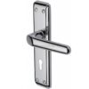 Heritage Brass Deco Door Handles On Backplate, Polished Chrome (Sold In Pairs)