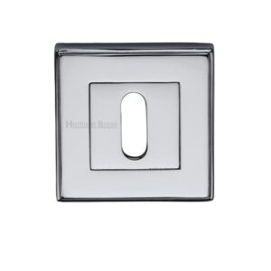 Heritage Brass Art Deco Standard Key Escutcheon, Polished Chrome