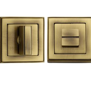 Heritage Brass Art Deco Square (54Mm X 54Mm) Turn & Release, Antique Brass