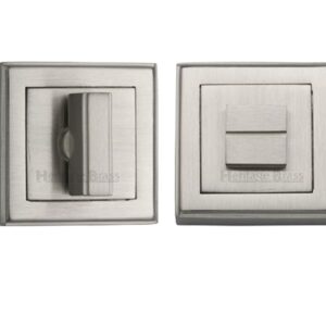 Heritage Brass Art Deco Square (54Mm X 54Mm) Turn & Release, Satin Nickel