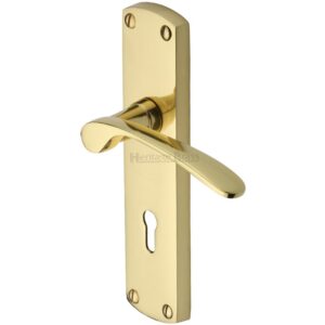 Heritage Brass Diplomat Polished Brass Door Handles(Sold In Pairs)