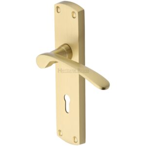 Heritage Brass Diplomat Satin Brass Door Handles (Sold In Pairs)