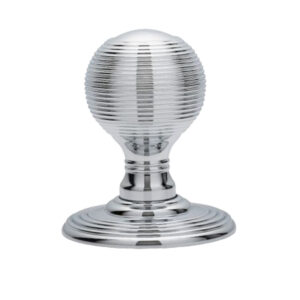 Delamain Reeded Concealed Fix Mortice Door Knob, Polished Chrome (Sold In Pairs)