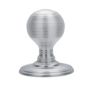 Delamain Reeded Concealed Fix Mortice Door Knob, Satin Chrome (Sold In Pairs)