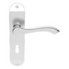 Andros Door Handles On Backplate, Satin Chrome (Sold In Pairs)