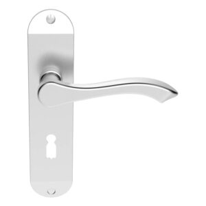 Andros Door Handles On Backplate, Satin Chrome (Sold In Pairs)